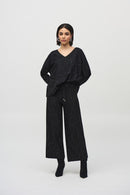 Joseph Ribkoff Sequined Sweater Knit Culotte Pants-JR-244922