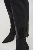 Joseph Ribkoff Straight Crop Denim Pants with Sequin Trim Style 244948