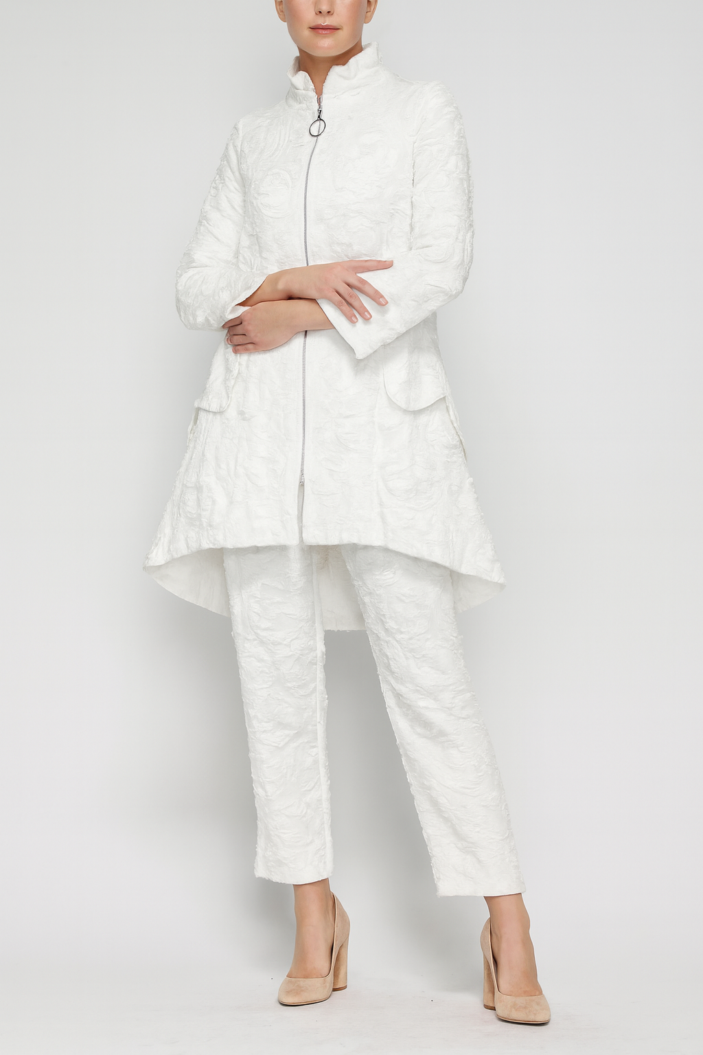 IC Collection Ribbon Detail Hi-Low Jacket-7231J