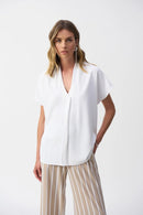 Joseph Ribkoff Textured Woven Straight Top Style 251087