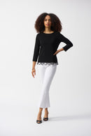 Joseph Ribkoff Silky Knit Loop Detail Fitted Top Style 251133