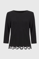 Joseph Ribkoff Silky Knit Loop Detail Fitted Top Style 251133