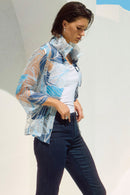 Joseph Ribkoff Novelty Leaf-Print Trapeze Jacket-251135