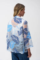 Joseph Ribkoff Novelty Leaf-Print Trapeze Jacket-251135