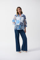 Joseph Ribkoff Novelty Leaf-Print Trapeze Jacket-251135