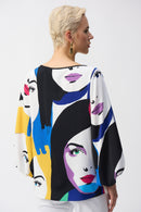 Woven Face Print Boxy Top 251148