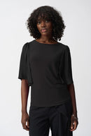 Joseph Ribkoff Silky Knit And Satin Straight Top Style 251164