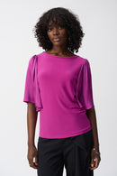 Joseph Ribkoff Silky Knit And Satin Straight Top Style 251164