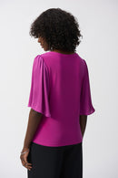 Joseph Ribkoff Silky Knit And Satin Straight Top Style 251164