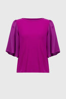 Joseph Ribkoff Silky Knit And Satin Straight Top Style 251164