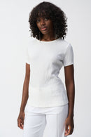 Puckered Knit Fitted Top-251167