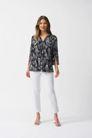 Joseph Ribkoff Silky Knit Conversational Print Fit and Flare Tunic Style 251181