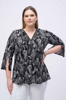 Joseph Ribkoff Silky Knit Conversational Print Fit and Flare Tunic Style 251181