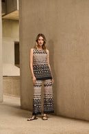 Joseph Ribkoff Silky Knit Dot Print Wide-Leg Pants Style 251188