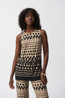 Joseph Ribkoff Silky Knit Dot Print Sleeveless Tunic Style 251193