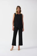 Seersucker Asymmetrical Sleeveless Top Style 251228