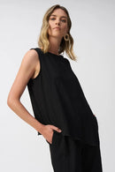 Seersucker Asymmetrical Sleeveless Top Style 251228