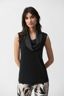 Joseph Ribkoff Silky Knit and Satin Sleeveless Top-JR-251276