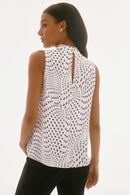 Joseph Ribkoff Signature | Satin Dot Print Sleeveless Top-251749