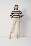 Claudia | Culotte Jeans With Embellished Front Seam-241903S25