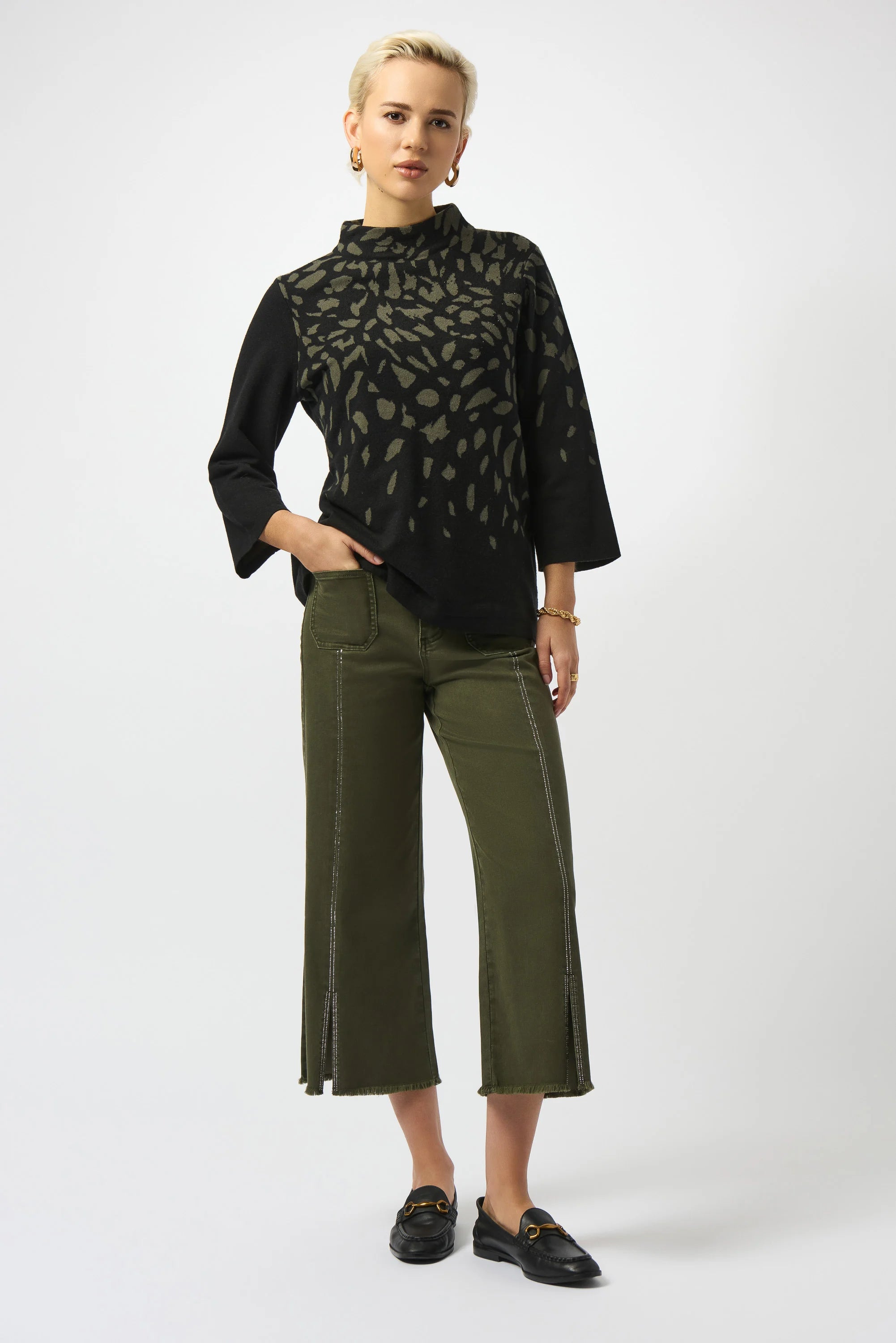 Claudia | Culotte Jeans With Embellished Front Seam-241903S25