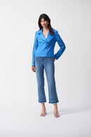 Joseph Ribkoff Foiled Faux-Suede Moto Jacket-251936