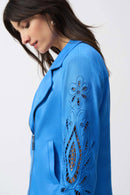 Joseph Ribkoff Foiled Faux-Suede Moto Jacket-251936