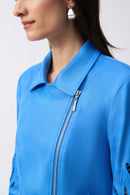 Joseph Ribkoff Foiled Faux-Suede Moto Jacket-251936