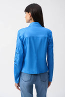 Joseph Ribkoff Foiled Faux-Suede Moto Jacket-251936