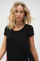 Joseph Ribkoff Silky Knit Stripe Print Handkerchief Tunic-252054
