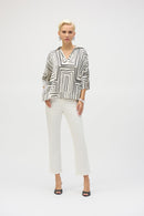 Satin Geometric Print Boxy Top 252060