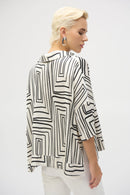 Satin Geometric Print Boxy Top 252060