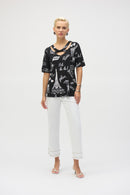 Silky Knit Conversational Print Fitted Tunic 252074