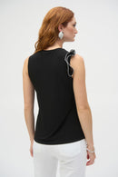 Silky Knit and Chiffon Fitted Top-252075