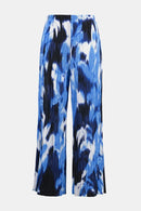 Pleated Novelty Tropical Print Wide-Leg Pants 252138