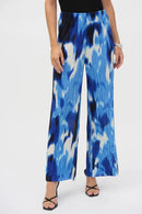 Pleated Novelty Tropical Print Wide-Leg Pants 252138
