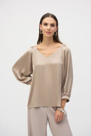 Joseph Ribkoff Satin V-Neck Straight Top-252165