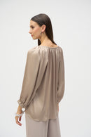 Joseph Ribkoff Satin V-Neck Straight Top-252165