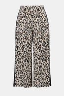 Woven Animal Print Culotte Pants-252235