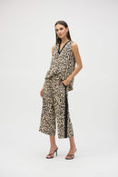 Woven Animal Print Culotte Pants-252235