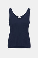 Metallic Knitted Camisole with Rhinestones-252915