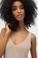 Metallic Knitted Camisole with Rhinestones-252915
