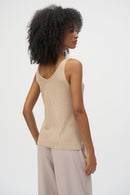 Metallic Knitted Camisole with Rhinestones-252915