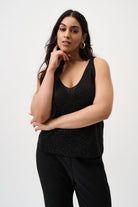 Metallic Knitted Camisole with Rhinestones