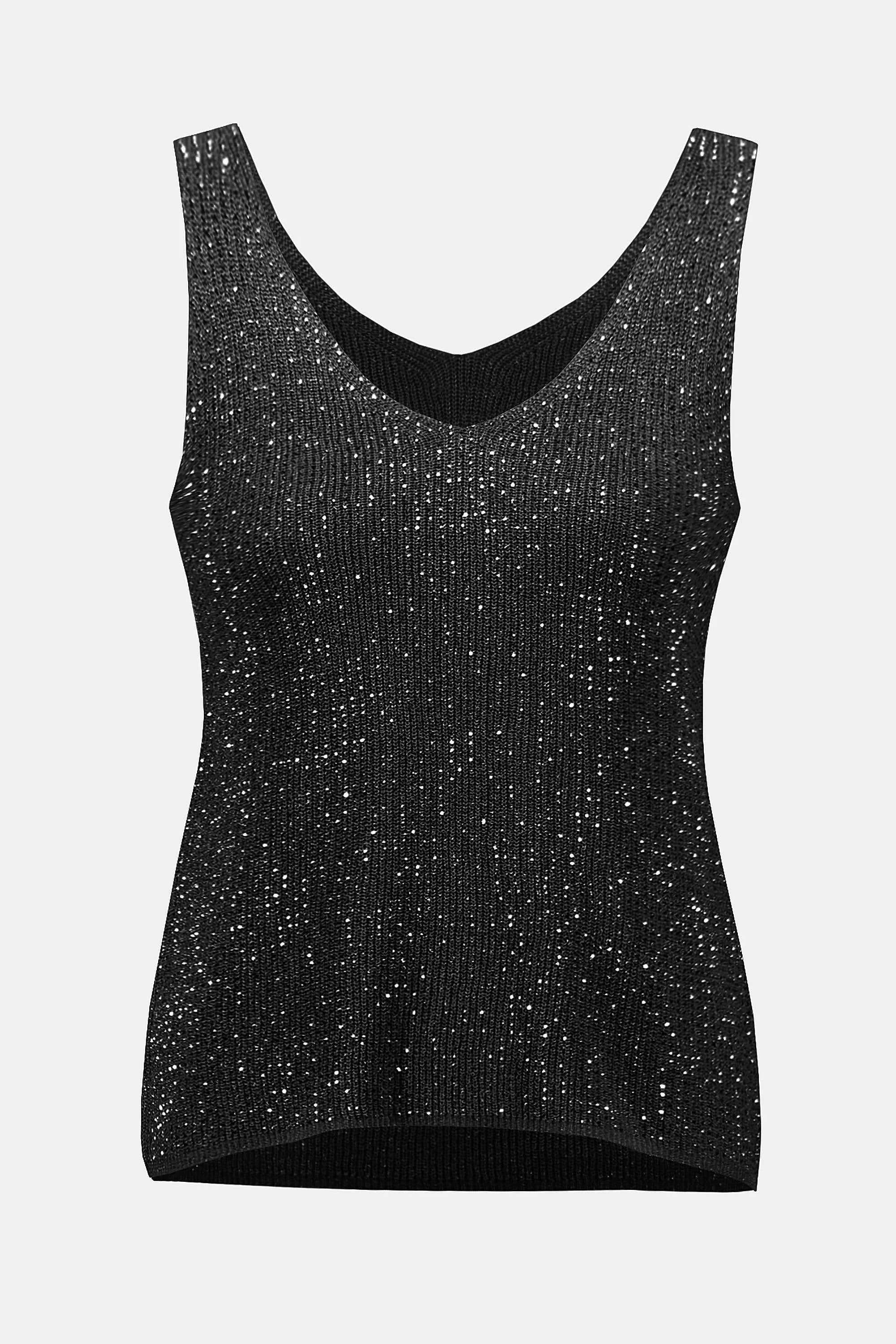 Metallic Knitted Camisole with Rhinestones-252915