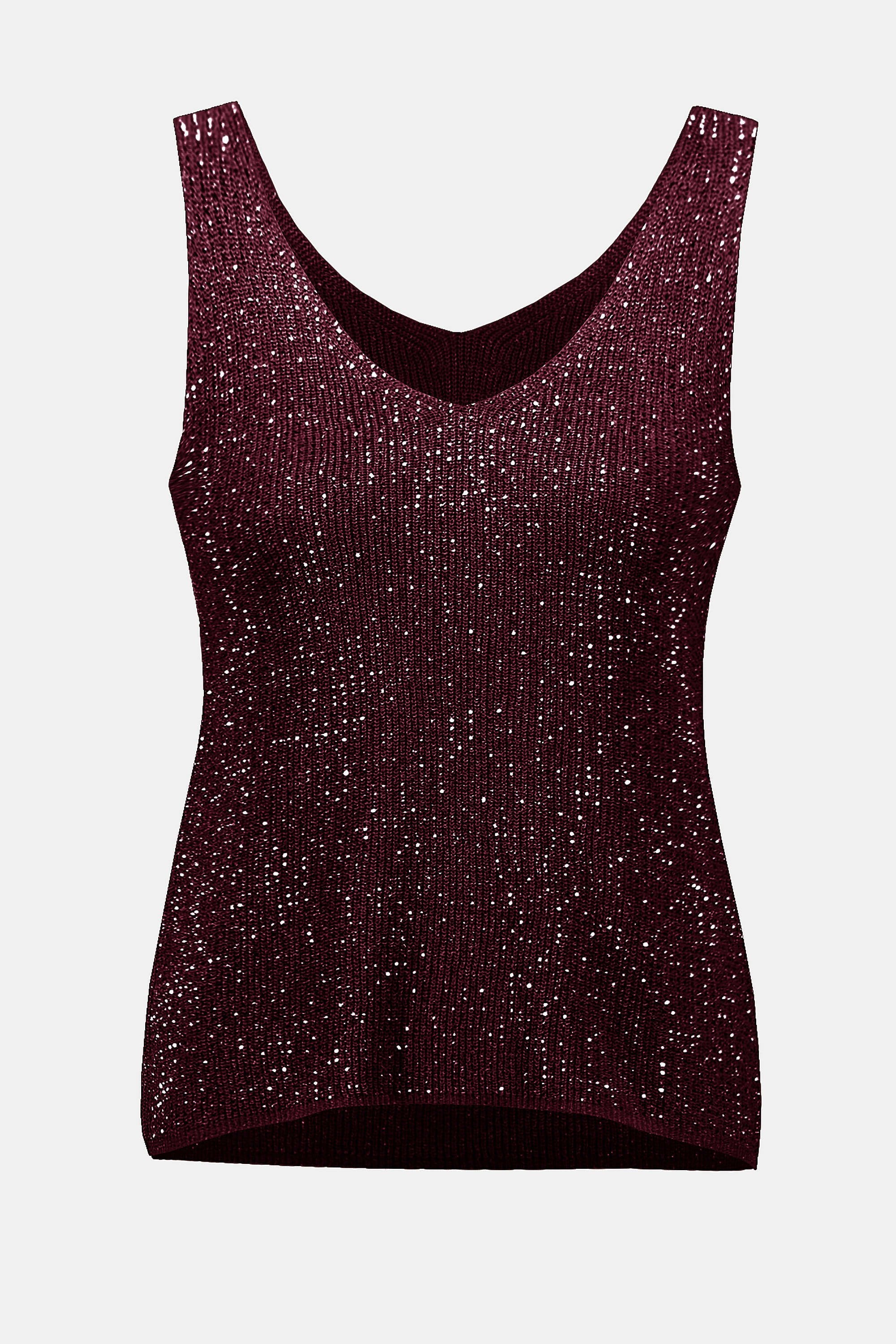 Metallic Knitted Camisole with Rhinestones-252915