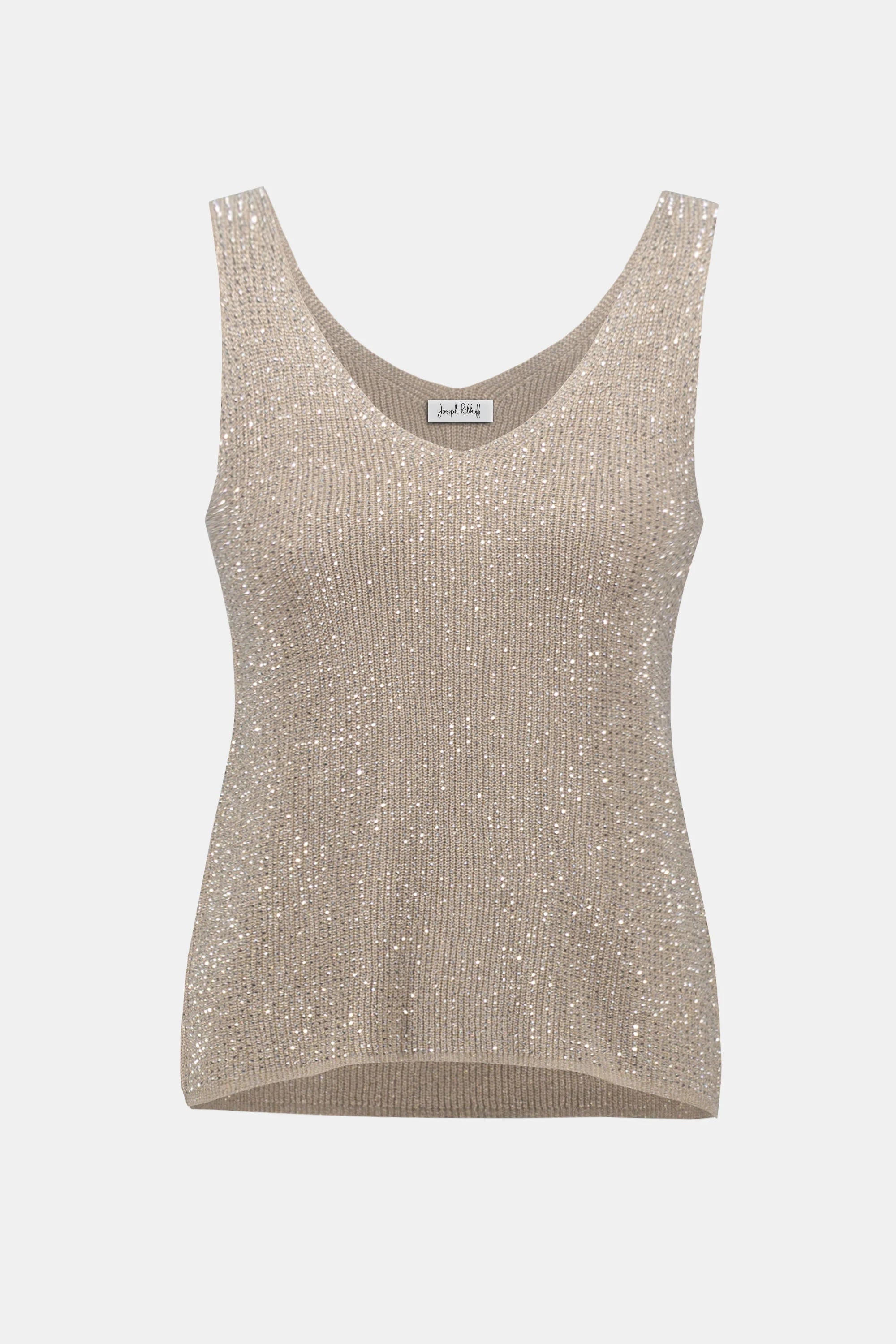 Metallic Knitted Camisole with Rhinestones-252915