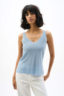 Joseph Ribkoff Metallic Knitted Camisole with Rhinestones-252915S26