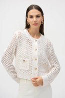 Sweater Knit Open Stitch Short Cardigan-252917