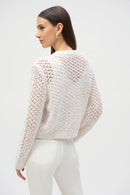 Sweater Knit Open Stitch Short Cardigan-252917